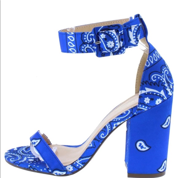 🖤 Mata Blue Bandana Heels - Picture 3 of 5